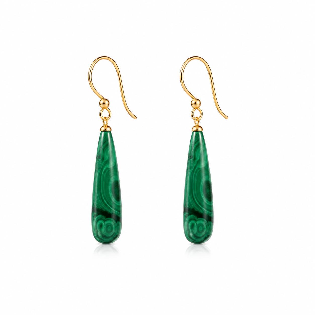 Malachite Earrings – Natural Crystal Jewelry